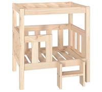 XHNIFBN Cama para perros de madera, 65,5 x 50,5 x 70 cm, estable cesta para perros de pino maciza, para perros pequeños, cama rústica para mascotas y gatos, rectangular, para viviendas minimalistas
