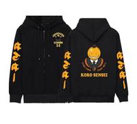 xhomeshop Anime Assassination Classroom Cremallera Sudadera con Capucha Korosensei Cosplay Sudadera Casual Streetwear Ropa Sudaderas con Capucha