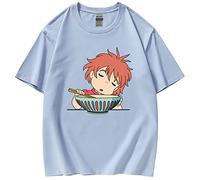 xhomeshop Anime Ponyo Camisetas Ponyo on The Cliff Mangas Cortas Pullover Ponyo Sousuke Camisetas de Verano Ropa Linda para los Fans de Ponyo