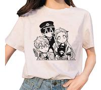 xhomeshop Anime Toilet-Bound Hanako-kun Camiseta Negra Elegante Casual Manga Corta Top Gojo Satoru Cosplay Camisetas Unisex
