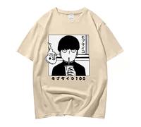 xhomeshop Camiseta Mob Psycho 100, cómoda Camiseta Informal de Manga Corta, Camiseta Holgada de Talla Grande para Hombres y Mujeres