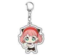 xhomeshop Spy x Family Llavero Anime Impreso Acrílico Llavero Colgante Libro Bolsa Encanto Anya Forger, Yor Forger y Otros Personajes Llavero...