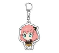 xhomeshop Spy x Family Llavero Anime Impreso Acrílico Llavero Colgante Libro Bolsa Encanto Anya Forger, Yor Forger y Otros Personajes Llavero...