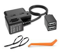 XHQLZMLE Cable de alimentación OBD para cámara de salpicadero OBD-II con doble puerto USB, modo estacionamiento 24 horas, protección de bajo voltaje, compatible con Garmin Dash Cam