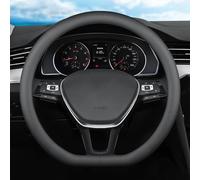 XHRING Funda para Volante de Coche en Forma de D para Volkswagen VW Atlas Tiguan ID.4 Taos Passat Golf Jetta Beetle Polo GTI CC Touareg SE Sel R-Line S Cross Sport Accesorios, Cuero Negro 2025