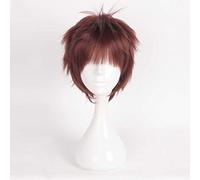 XHSDOZD Peluca Cosplay Anime，Peluca A3 Omi Fushimi，Short Brown Peluca Cosplay,con Red de Peluca Gratis,Halloween Hair,para Cosplay de Fiesta diari