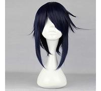 XHSDOZD Peluca Cosplay Anime,Peluca K Project Munakata Reisi,Dark Blue Short Peluca Cosplay,con Red de Peluca Gratis,Halloween Hair,para Cosplay de Fiesta diari