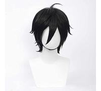 XHSDOZD Peluca Cosplay Anime，Peluca Kagerou Project Seto Kosuke，Black Short Peluca Cosplay,con Red de Peluca Gratis,Halloween Hair,para Cosplay de Fiesta diari