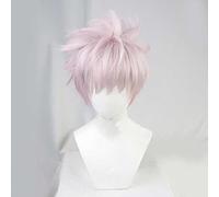 XHSDOZD Peluca Cosplay Anime，Peluca Kemono Jihen Shiki Tademaru，Short Pink Peluca Cosplay,con Red de Peluca Gratis,Halloween Hair,para Cosplay de Fiesta diari