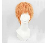 XHSDOZD Peluca Cosplay Anime，Peluca Touken Ranbu Online Hakata Toushirou，Orange Short Peluca Cosplay,con Red de Peluca Gratis,Halloween Hair,para Cosplay de Fiesta diari