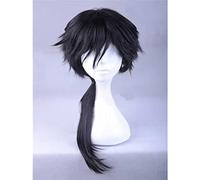 XHSDOZD Peluca Cosplay Anime，Peluca Touken Ranbu Online Mutsunokami Yoshiyuki，Black Long Peluca Cosplay,con Red de Peluca Gratis,Halloween Hair,para Cosplay de Fiesta diari