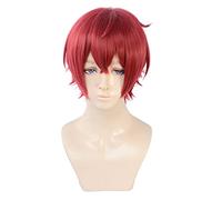 XHSDOZD Peluca Cosplay Anime，Peluca Touken Ranbu Online Shinano Toushirou，Red Short Peluca Cosplay,con Red de Peluca Gratis,Halloween Hair,para Cosplay de Fiesta diari