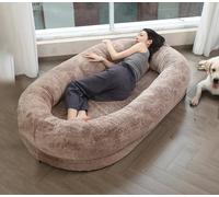 XHSMYXGS Cama para perros de tamaño ultra grande para humanos, cama gigante para personas adultas, cama de pelo sintético súper suave, cómoda, lavable, mullida cama para perros humanos para personas