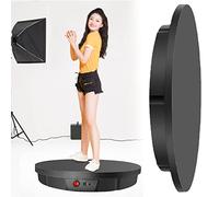 XHSMYXGS Gira-Discos eléctrico Grande con Control Remoto, Velocidad Ajustable, para fotografía de Productos, Capacidad de 220 LB, Plataforma motorizada automática de 60 cm (Black)