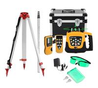 XHSMYXGS Kit de Nivel Láser Rotativo 360° Autonivelante con Receptor y Soporte para Detector, Nivel Láser Exterior para Alineación Precisa en Construcción (Livellolaserverdecontreppiede)