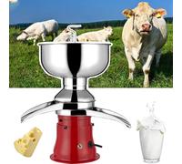 XHSMYXGS Separador de Crema Eléctrico para Leche de Cabra, 10500 RPM Alta Velocidad, Acero Inoxidable, Separador de Batidos Comercial de 5L, Separador de Centrífuga Desmontable