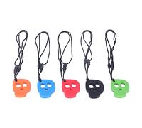 XHTLLO Collares Masticables Con Forma De Calavera Para Niños Sensoriales, Juego De 5 Ayudas Motoras Orales De Silicona Para Autismo, TDAH, Ansiedad, Collar Masticable Elegante Y Versátil Para La Calma