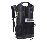 XhuangTech Bolsa seca impermeable de 32 L, color negro con correas ajustables para los hombros, mochila seca recubierta de PVC, cierre enrollable y parte trasera acolchada suave para senderismo, kayak