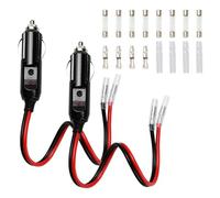 XhuangTech Enchufe para encendedor de cigarrillos de 12 V/24 V con cables, 2 cables de repuesto de 16 AWG, adaptador de enchufe de toma de corriente, cable de alimentación para motocicleta, coche