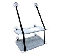 XhuangTech Hamaca para ventana de gato, cama gris para gatos, asiento soleado de doble capa de forro polar grueso para gatos de interior, soporte para alféizar de ventana para mascotas con 6 ventosas