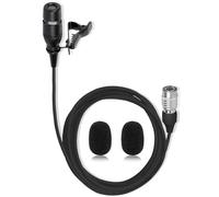 XHXJCYS Micrófono de solapa negro de condensador unidireccional, micrófono súper cardioide compatible con Audio-Technica, sistema de transmisor inalámbrico con enchufe Hirose de 4 pines