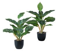 XHYASD 2 Piezas Plantas Artificiales Decorativas, 36 cm Planta Artificial en Maceta, Plantas Falsas Adecuado para la Decoración de Dormitorios, Comedores, Estudios y Baños