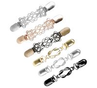 XHYASD 6 Clip Vintage Cinch, Clip per Cardigan in Lega di Zinco, Clips per Vita di Abito, Clips per Abbigliamento, Cardigan, Camicie, Giacche, Sciarpe (Oro, Argento, Bronzo)