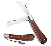 XHYASD Cuchillo de Injerto Plegable con 2 Hojas de Acero Inoxidable, Hoz de Jardín Multifuncional para Injertos y Reparación