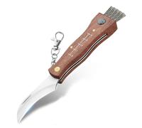 XHYASD Cuchillo para Setas con Cepillo, Portátil para Recolectores de Setas, Cuchillo Plegable de Acero Inoxidable para Exteriores