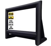 XHYCPY - Pantalla inflable de 4,9 m para proyectar películas al aire libre; el paquete incluye cuerdas, inflador y estacas de tienda de campaña; ideal para exteriores, patio, piscina, ocio, etc.