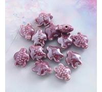 XHYXWN 10-100 Cuentas de cerámica esmaltada de Colores de 18 x 15 mm, Cuentas espaciadoras de cerámica de Tortuga, para Hacer Pulseras, Collares, Colgantes y Manualidades Hechas a Mano