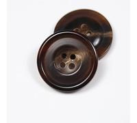 XHYXWN 10 Botones de Cuerno Natural de 15-28 mm, Botones de Cuerno Real Redondos de 4 Agujeros, Botones de Costura Artesanal Vintage, Negro, marrón Oscuro, para Traje, Abrigo de Lana, botón de suéter