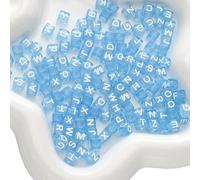 XHYXWN 100-1000 Cuentas de Letras de Colores Transparentes de 6 mm, Cuentas espaciadoras cuadradas de acrílico, para enhebrar, Hacer Pulseras y Collares Hechos a Mano
