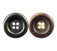 XHYXWN 20 Botones de Cuerno Real de 15-25 mm, Botones de Costura Redondos de 4 Agujeros, Botones de Cuerno Natural, Negro, marrón, para Abrigos de Traje y Cortavientos