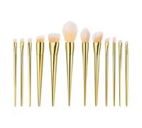 XHZMDWOU Brochas De Maquillaje 12 Pinceles De Maquillaje For Rostro, Polvos, Rubor, Corrector, Sombra De Ojos Pinceles Maquillaje(Gold)