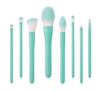 XHZMDWOU Brochas De Maquillaje Juego De 8 Brochas De Maquillaje For Contorno De Ojos Y Rostro con Cerdas Suaves Y Mango De Madera Pinceles Maquillaje(Grün)