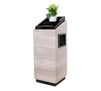 XHZMDWOU Cubo Basura Papelera De Exterior De Acero Inoxidable Vertical con Cenicero Papelera Comercial De Mármol para Exteriores Vestíbulo De Hotel Hotel Papelera Cocina(C)