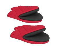 XHZMDWOU Guantes Horno Manoplas Cocina 1 Par De Manoplas Cortas For Horno con Superficie De Agarre Antideslizante Y Lazo For Colgar La Manopla Guantes Barbacoa(Rot)