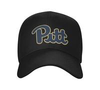 XI ZHE FU Unisex Customized Adjustable Pitt Panthers Logo Peaked Baseball Hat One Size Black