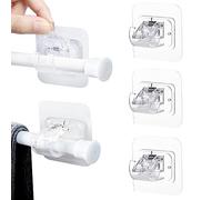 XIACIBDUS 4 unidades autoadhesivas para barras de cortina, soportes para barra de cortina sin necesidad de taladrar, soporte para barra de cortina, soporte para toallas, ganchos para cocina, baño