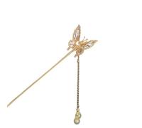 XIAHIOPT Horquilla para el pelo en forma de mariposa temblorosa con perlas, accesorios para fotos, joyería para el cabello, tocado de perlas de hadas