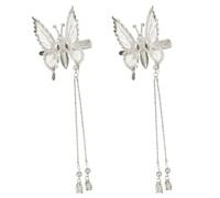 XIAHIOPT Horquilla para el pelo en forma de mariposa temblorosa con perlas, accesorios para fotos, joyería para el cabello, tocado de perlas de hadas