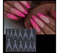 XIAHIOPT Moldes adhesivos para extensiones reutilizables, herramientas de manicura, puntas francesas, guía de dibujo