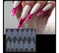 XIAHIOPT Moldes adhesivos para extensiones reutilizables, herramientas de manicura, puntas francesas, guía de dibujo