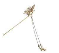 XIAHIOPT - Pinza para el pelo en forma de mariposa temblorosa con perlas y borlas, accesorios para fotos, joyería para el cabello, tocado de perlas de hadas