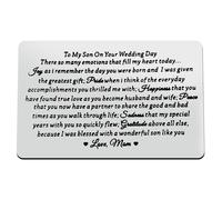 Xiahuyu Son Wedding Gifts from Mom Wallet Insert Card for Son on His Wedding Day To My Son Gifts Wedding Gifts for Son from Mom Wallet Card