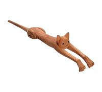 XIALITR Cat-Shaped Back Scratcher,19 Inch Funny Basswood Cat Back Scratcher, Handheld Back Scratcher Wooden Body Itching Stick Therapeutic Self-Massager for Men & Women