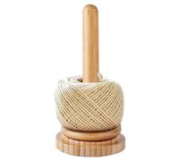 Xialuwy Soporte para bolas de hilo de madera, soporte de almacenamiento de hilo con eje de rotación, dispensador de husillo de hilo, bobinador de lana de madera para tejer y hacer ganchillo