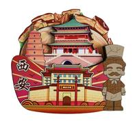 Xi'an Shaanxi - Imán de recuerdo de viaje para el hogar o la cocina, 3D, clásico, para nevera, ciudad, atracciones, manualidades