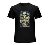 XIANG LIU JI Coraline & The Secret Door Horror Fantasy Animation Movie T-Shirt Mens Unisex Black Tees M
